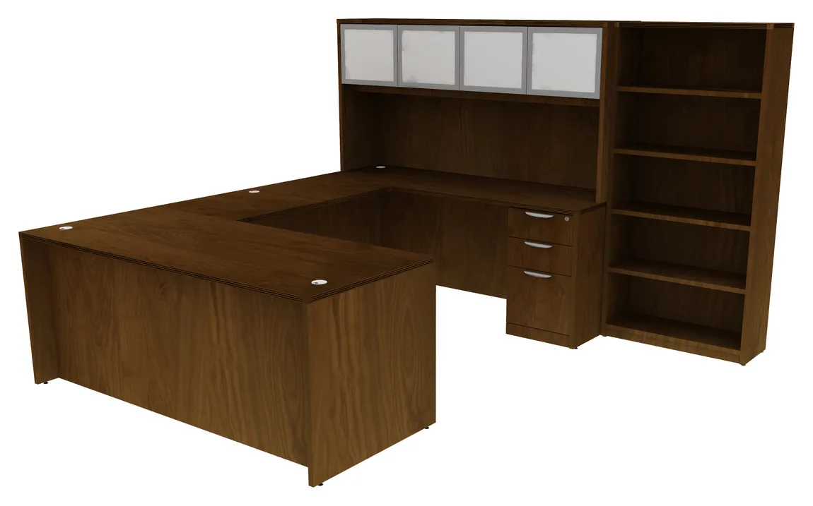 U-Shaped Desk with Hutch