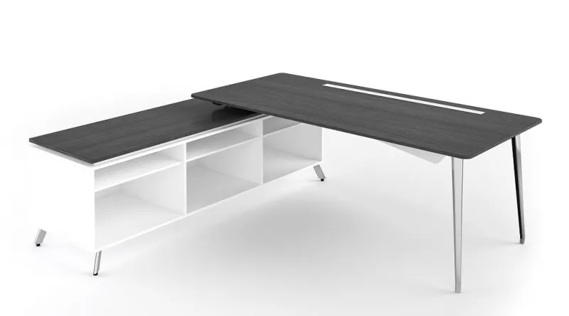 Modern L Shaped Desk with Side Storage