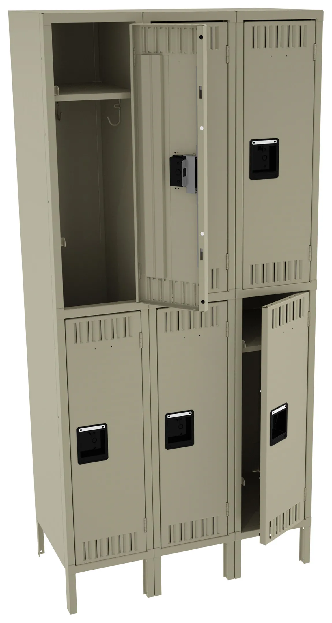 Three Double-Tier Lockers with Legs