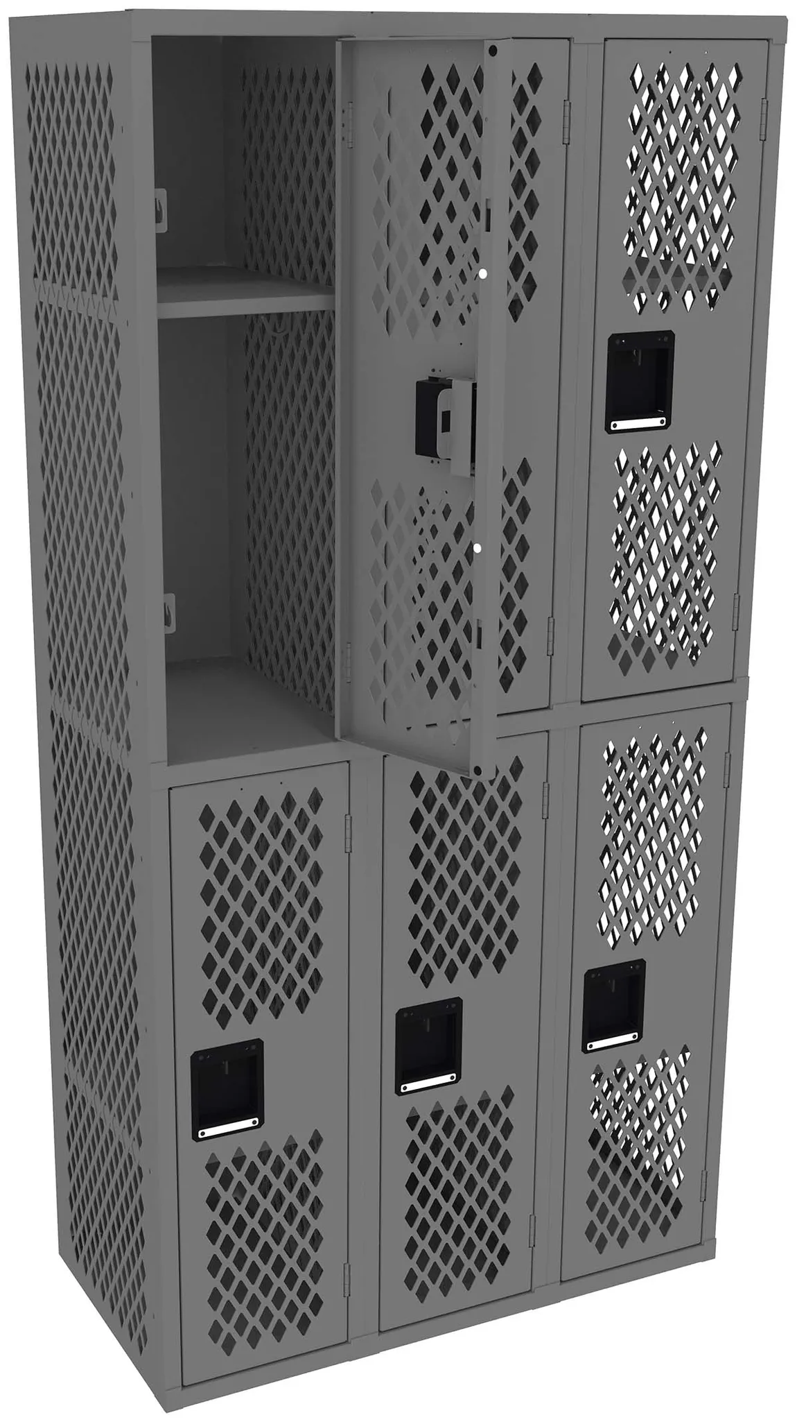 Three Double-Tier Gym Lockers