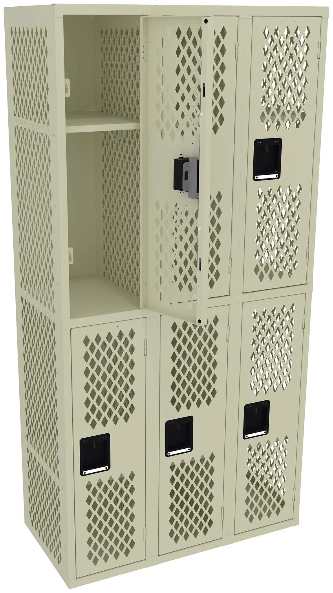 Three Double-Tier Gym Lockers