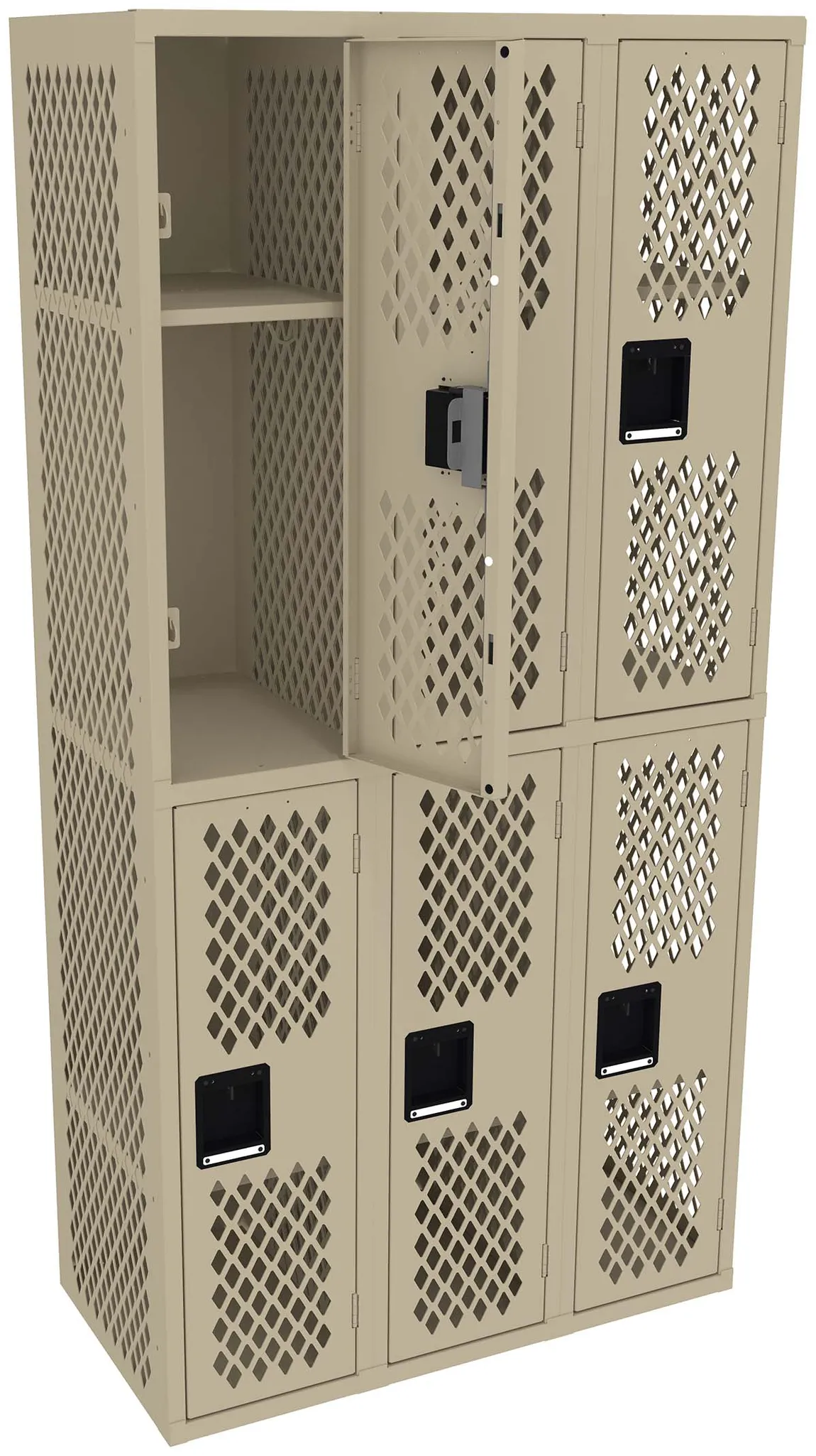 Three Double-Tier Gym Lockers