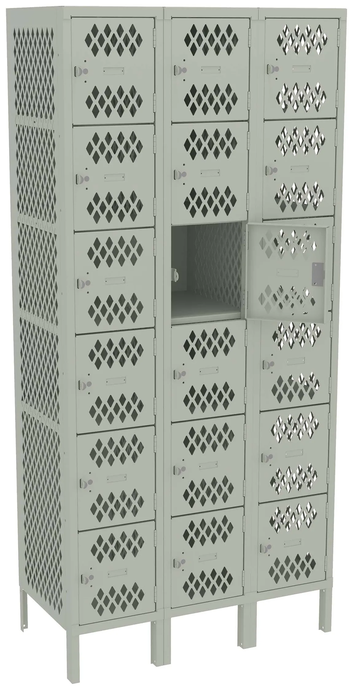 Eighteen Box Gym Lockers with Legs