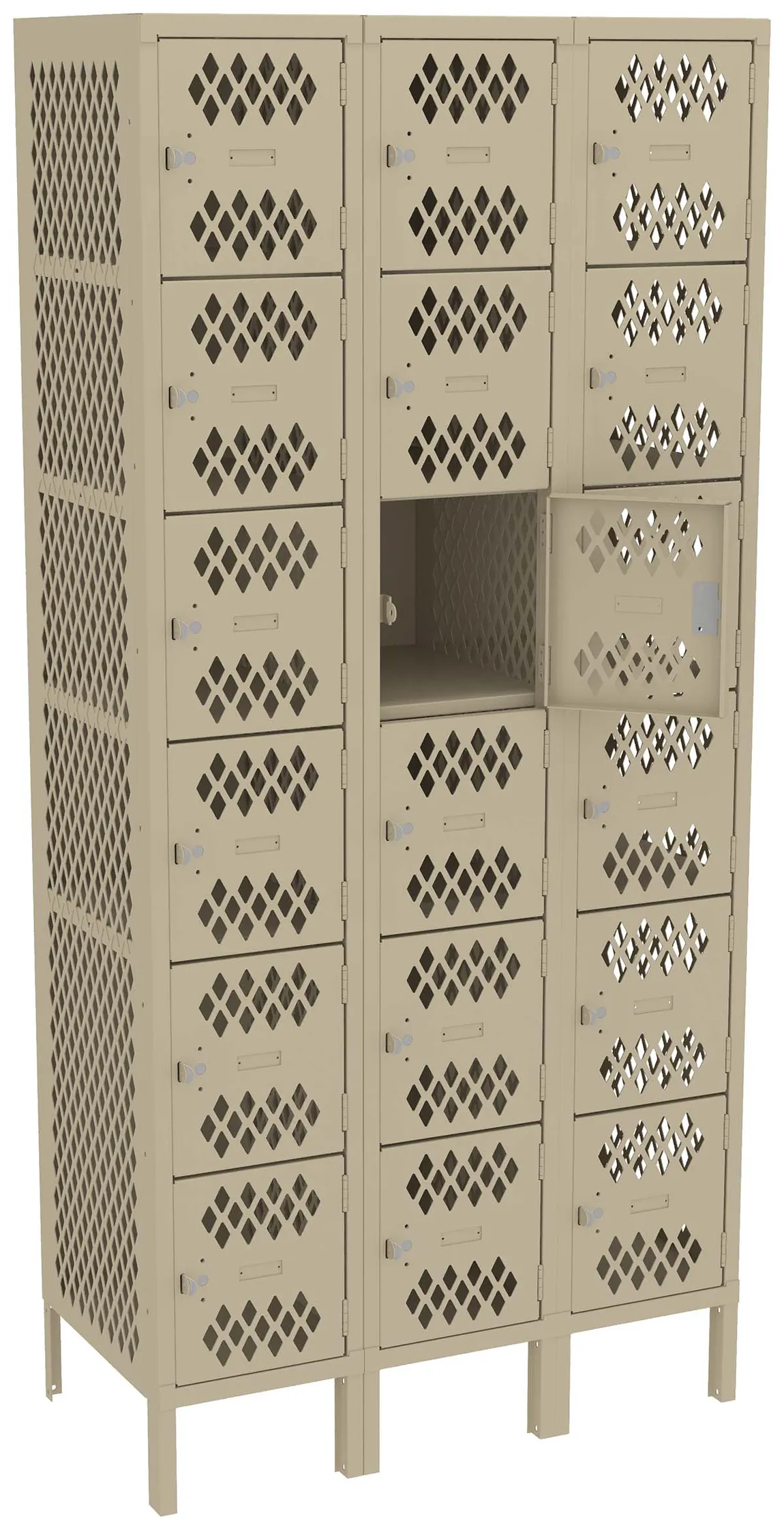Eighteen Box Gym Lockers with Legs