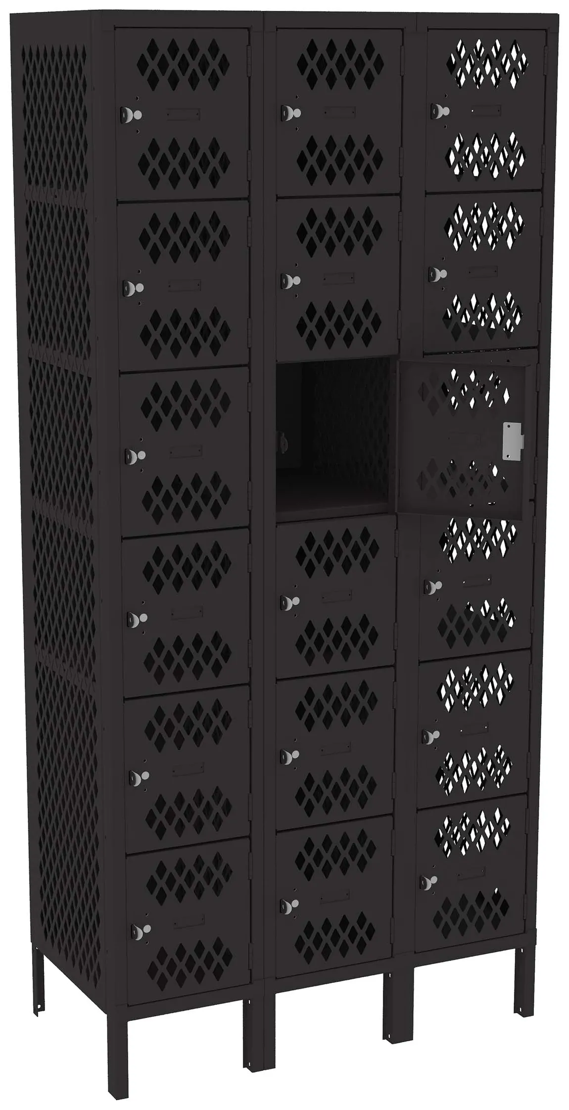 Eighteen Box Gym Lockers with Legs