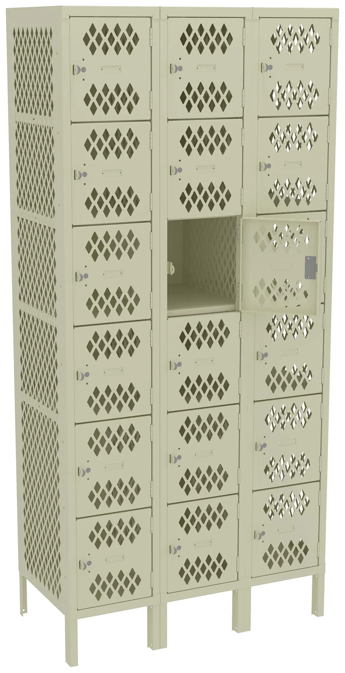 Eighteen Box Gym Lockers with Legs