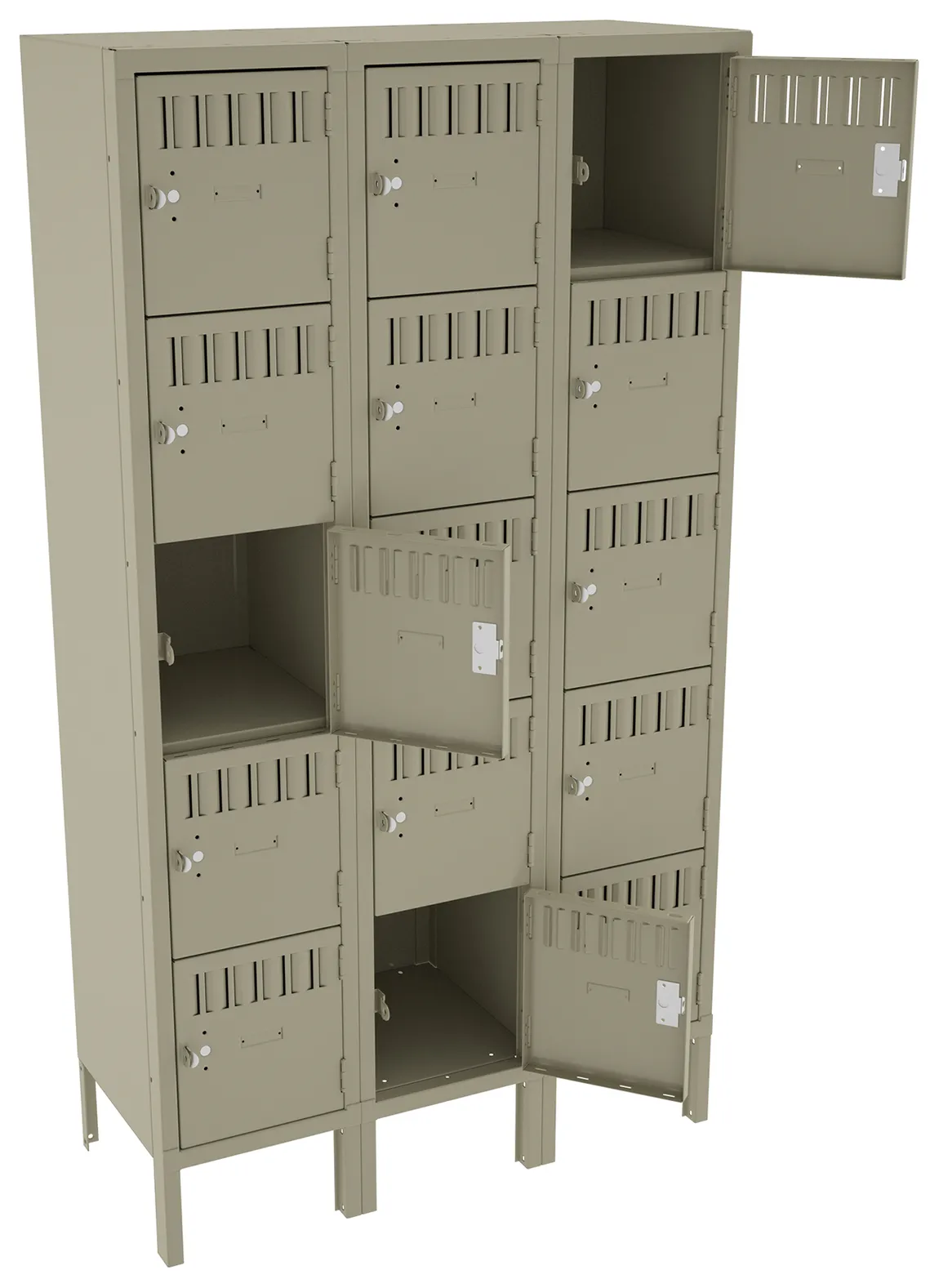 Fifteen Box Lockers with Legs