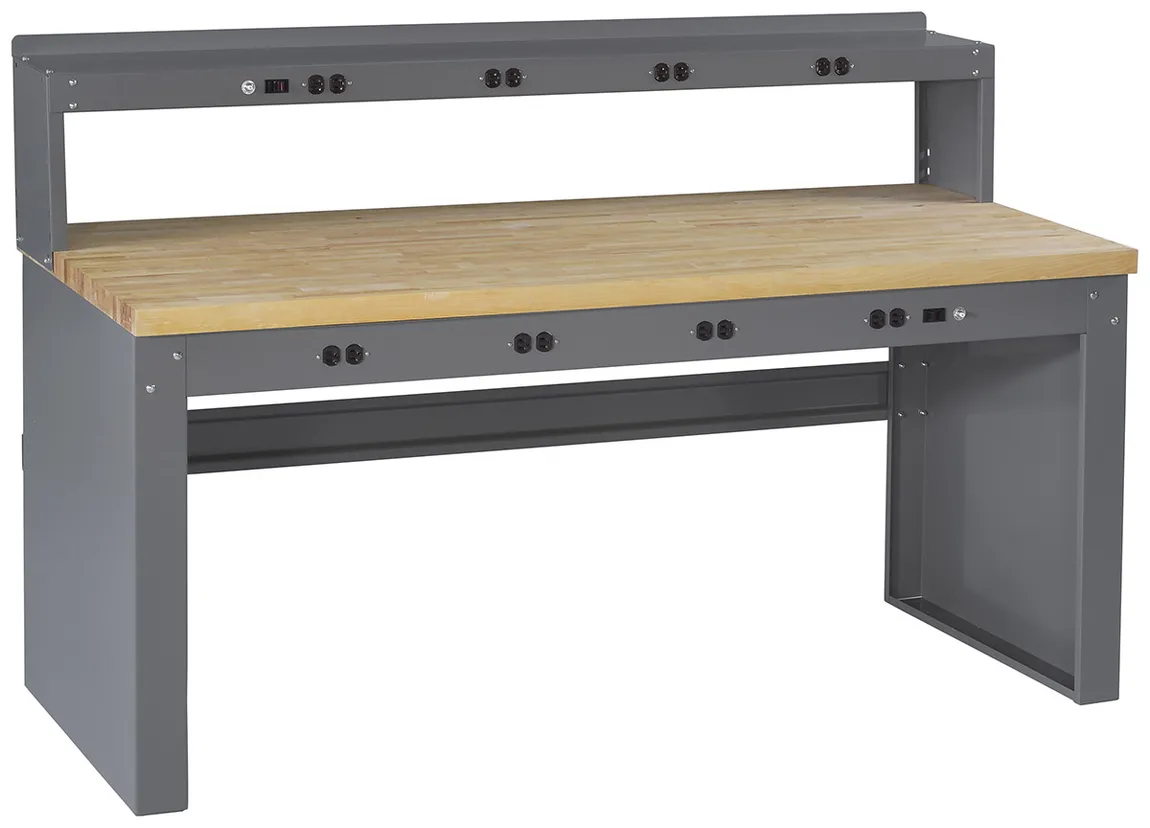 Wood Electronic Workbench with Riser