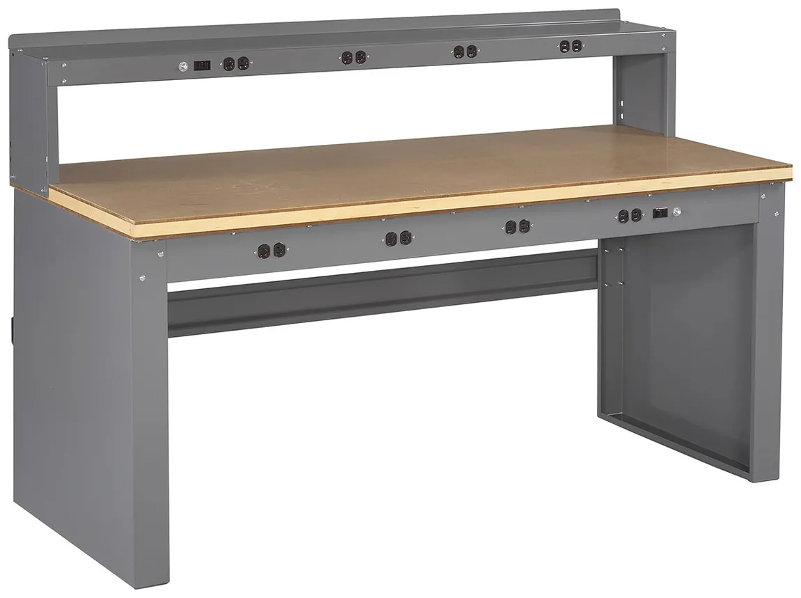 Wood Electronic Workbench with Riser