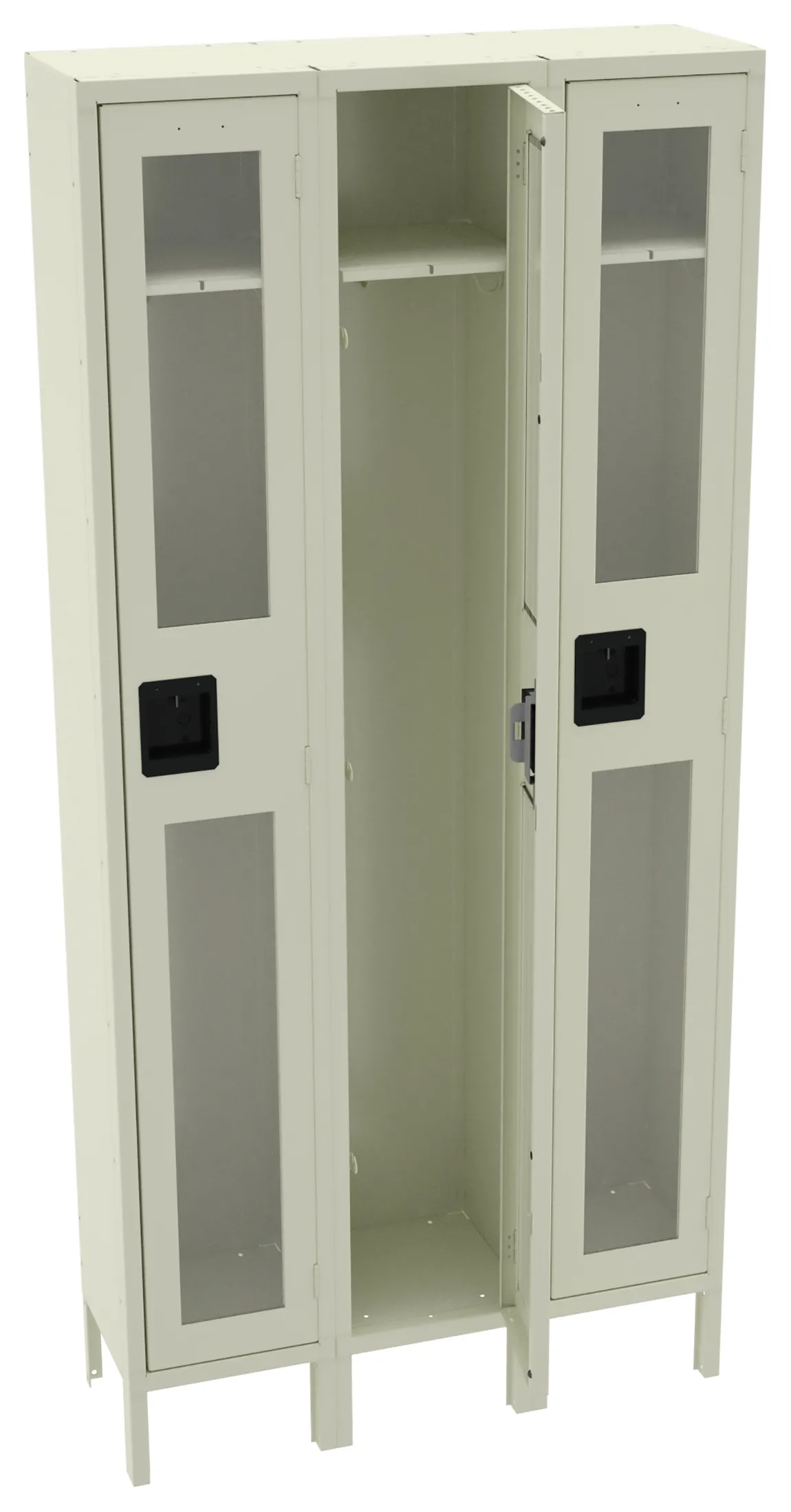 Triple See-Through Lockers with Legs