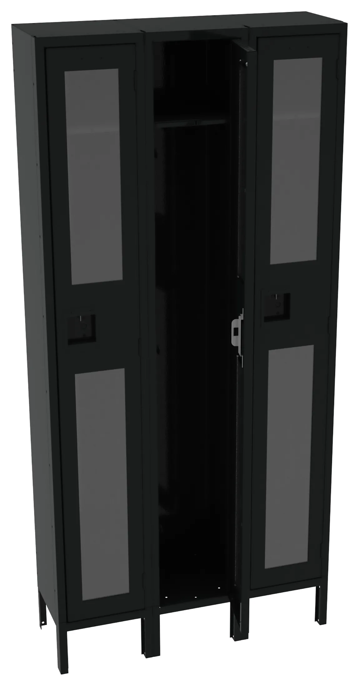 Triple See-Through Lockers with Legs