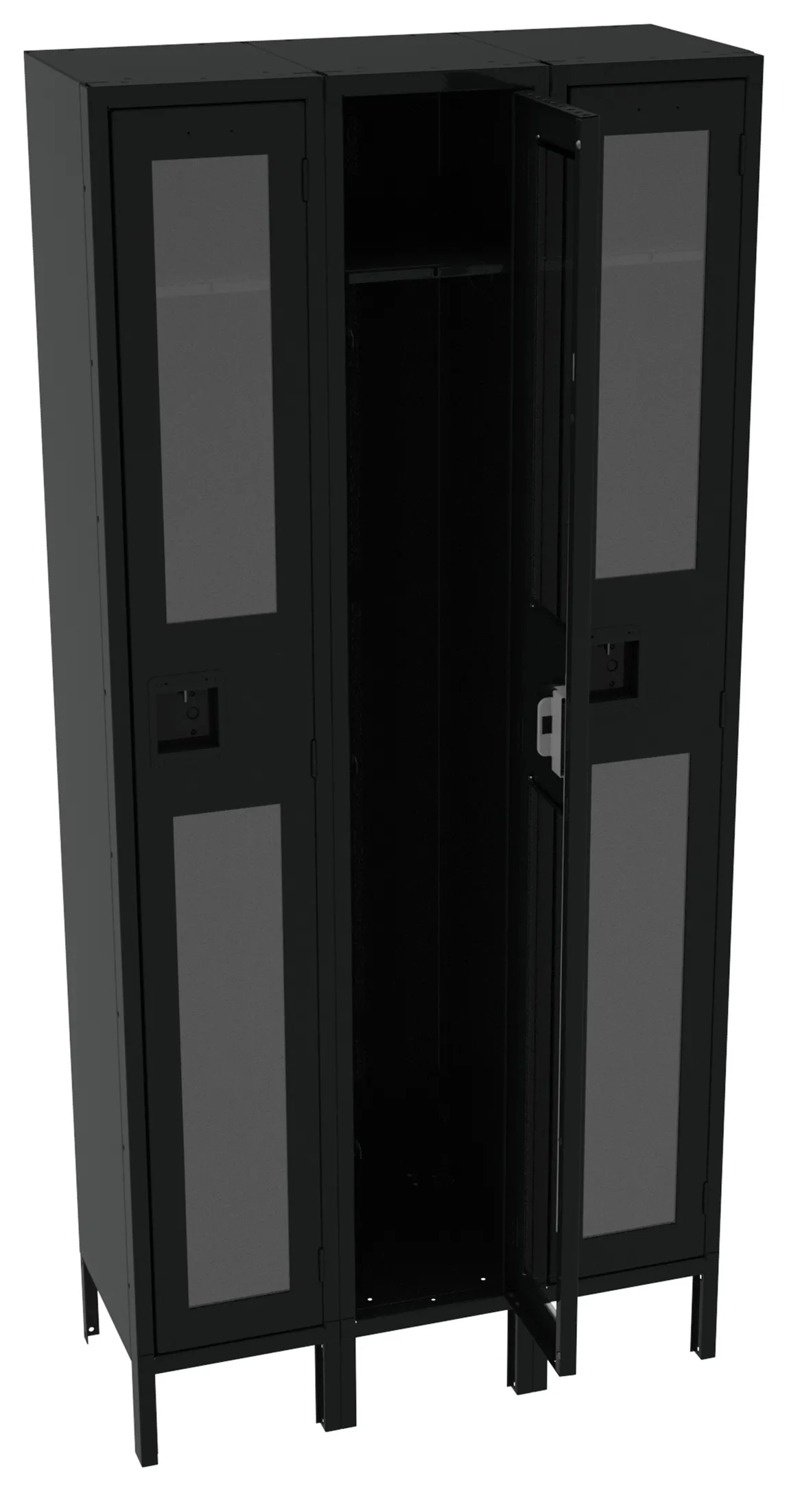 Triple See-Through Lockers with Legs