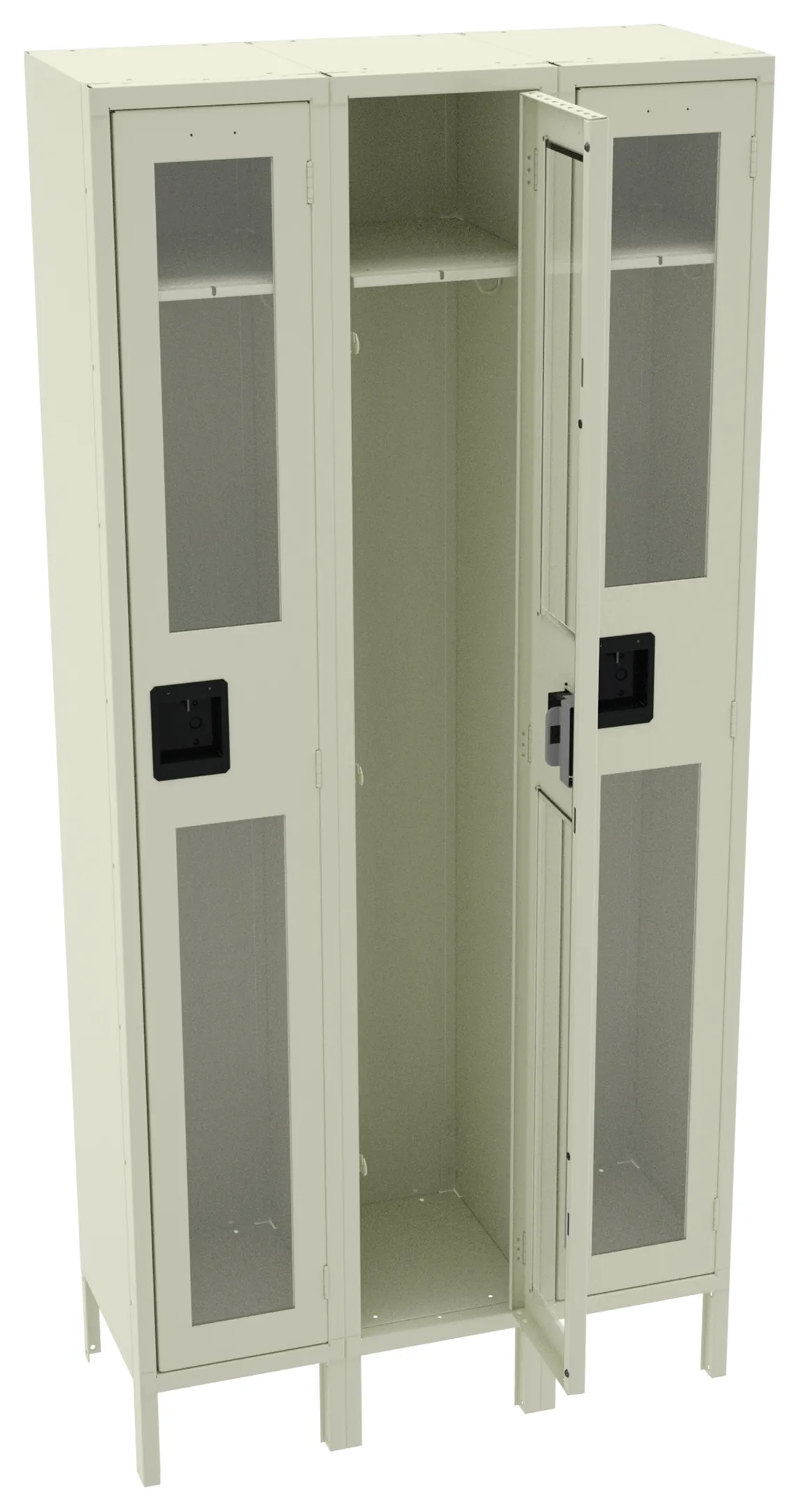 Triple See-Through Lockers with Legs