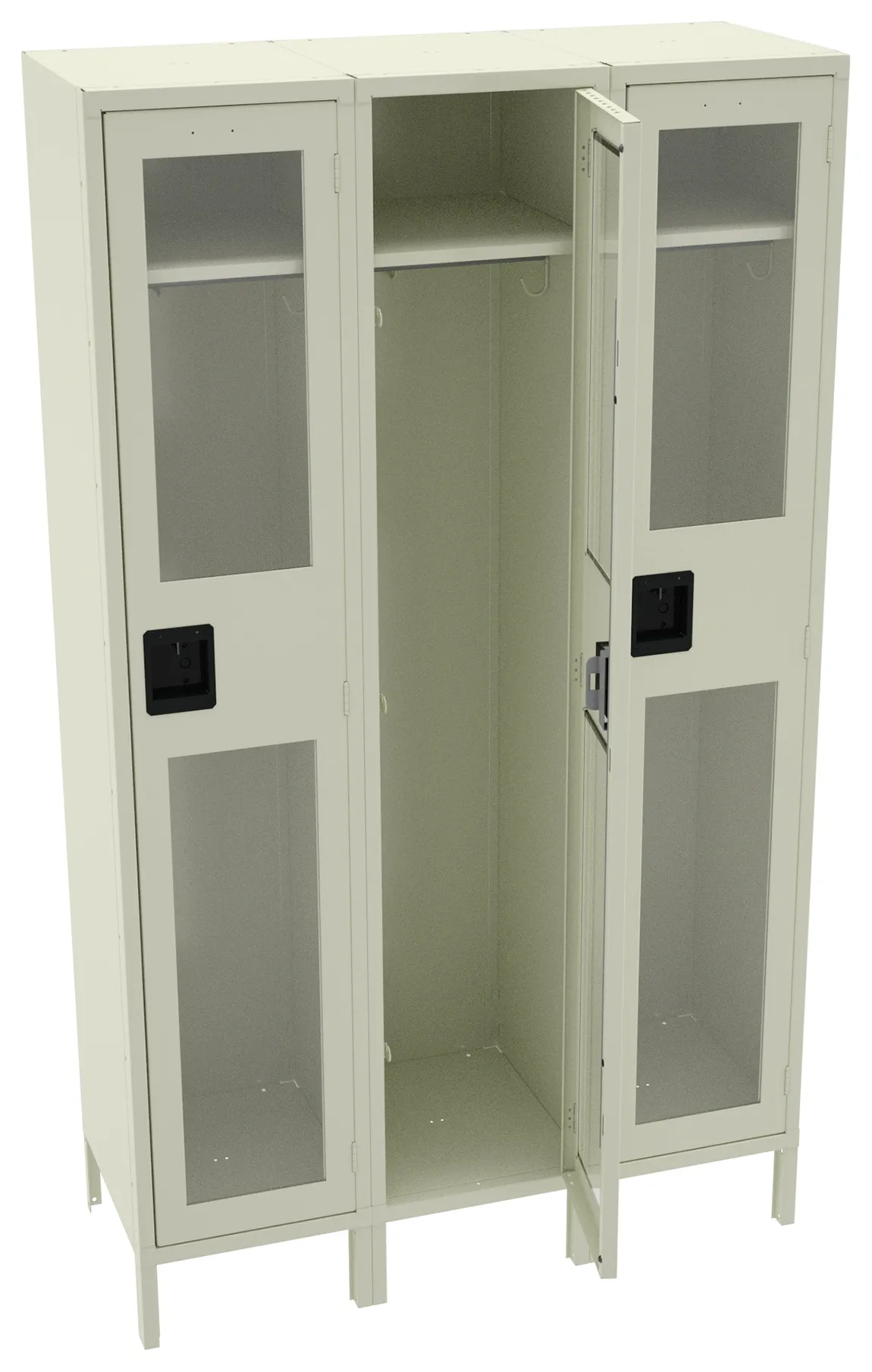 Triple See-Through Lockers with Legs