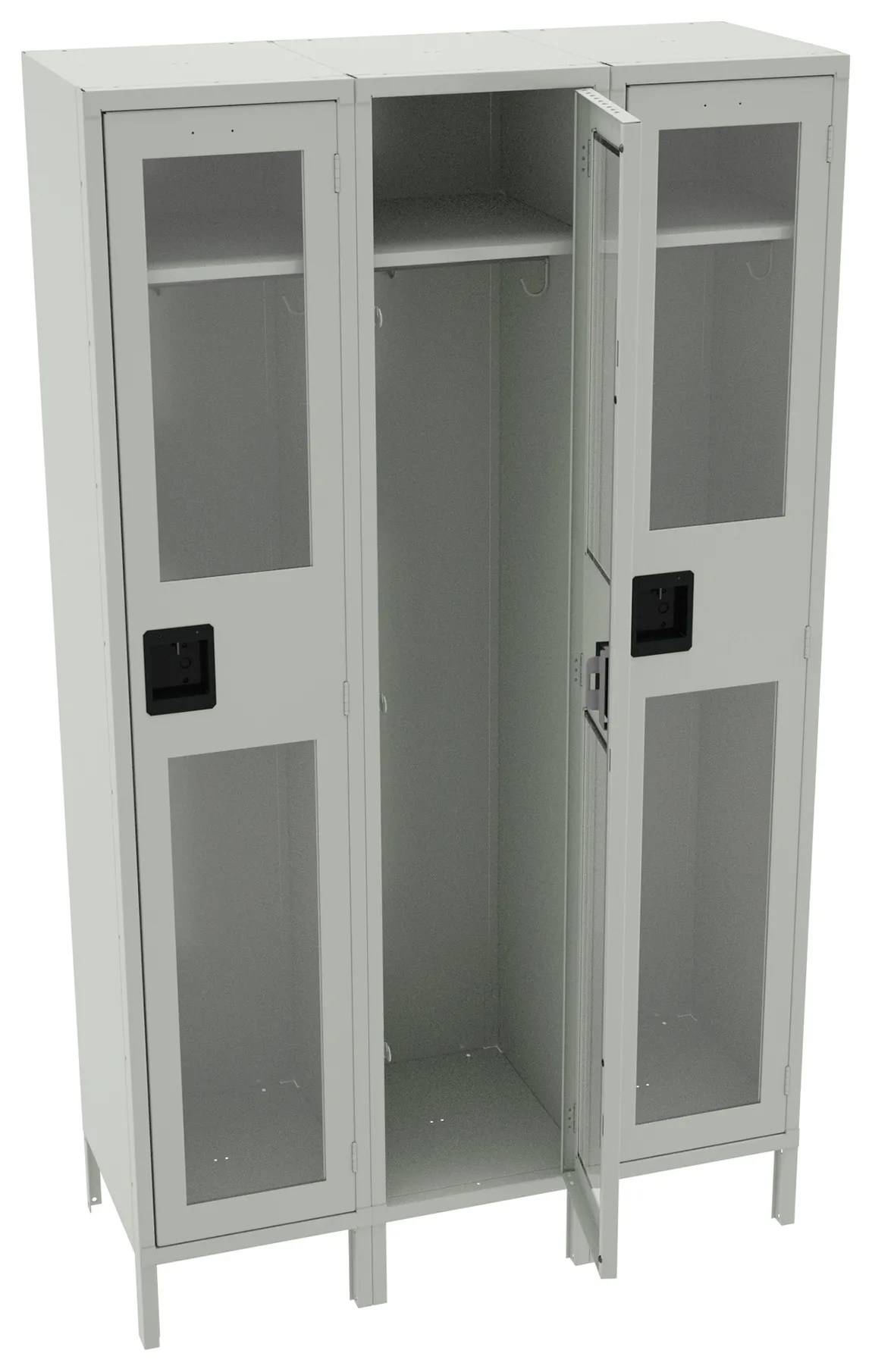 Triple See-Through Lockers with Legs