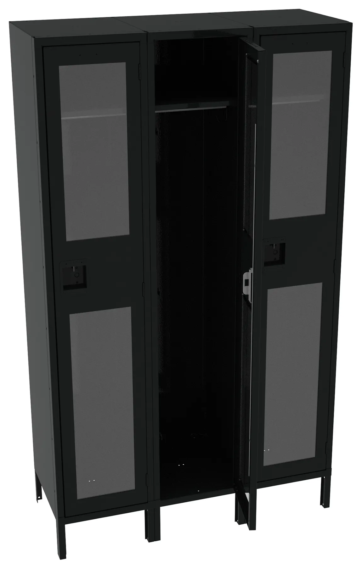 Triple See-Through Lockers with Legs