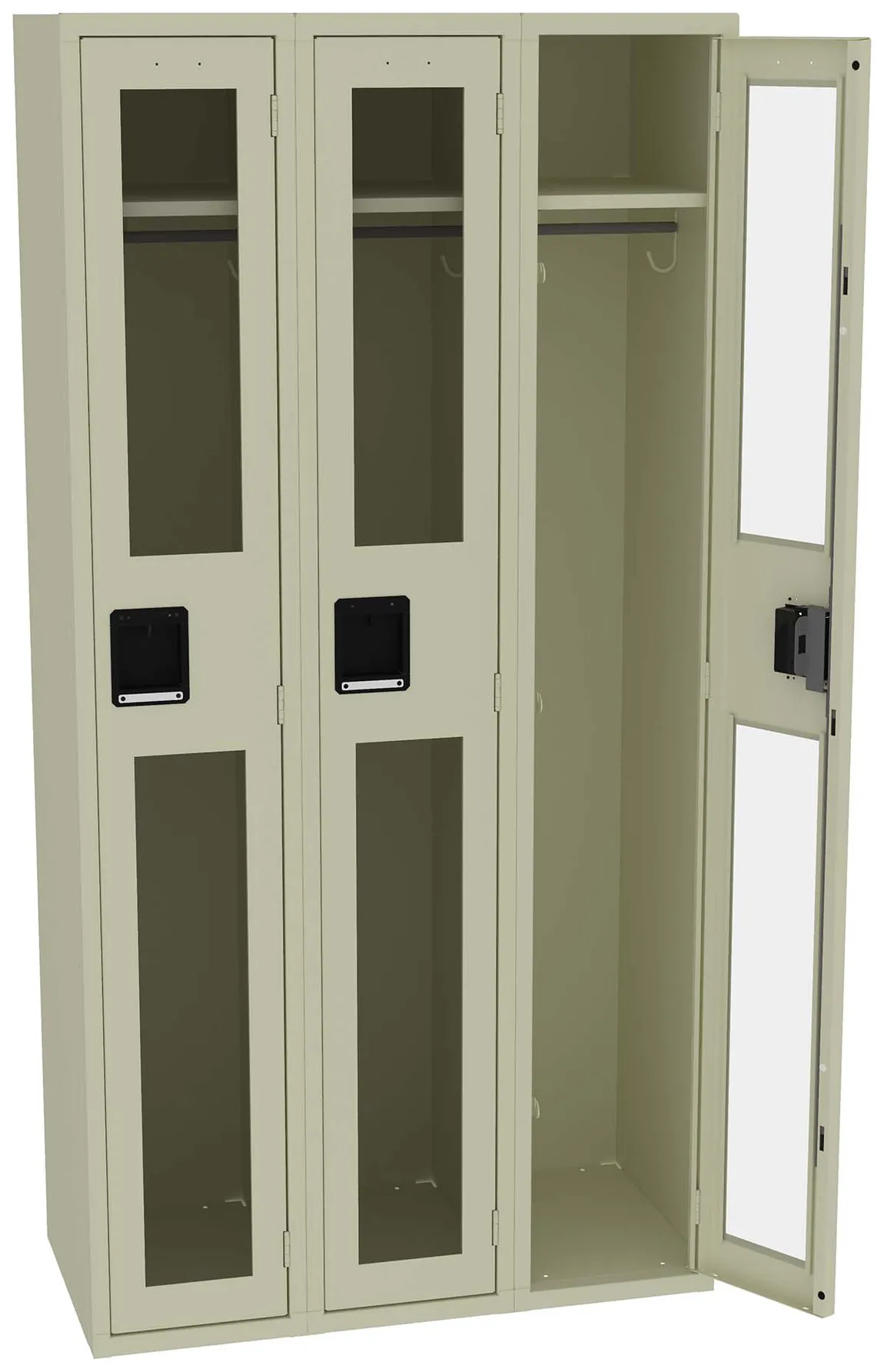 Triple See-Through Lockers