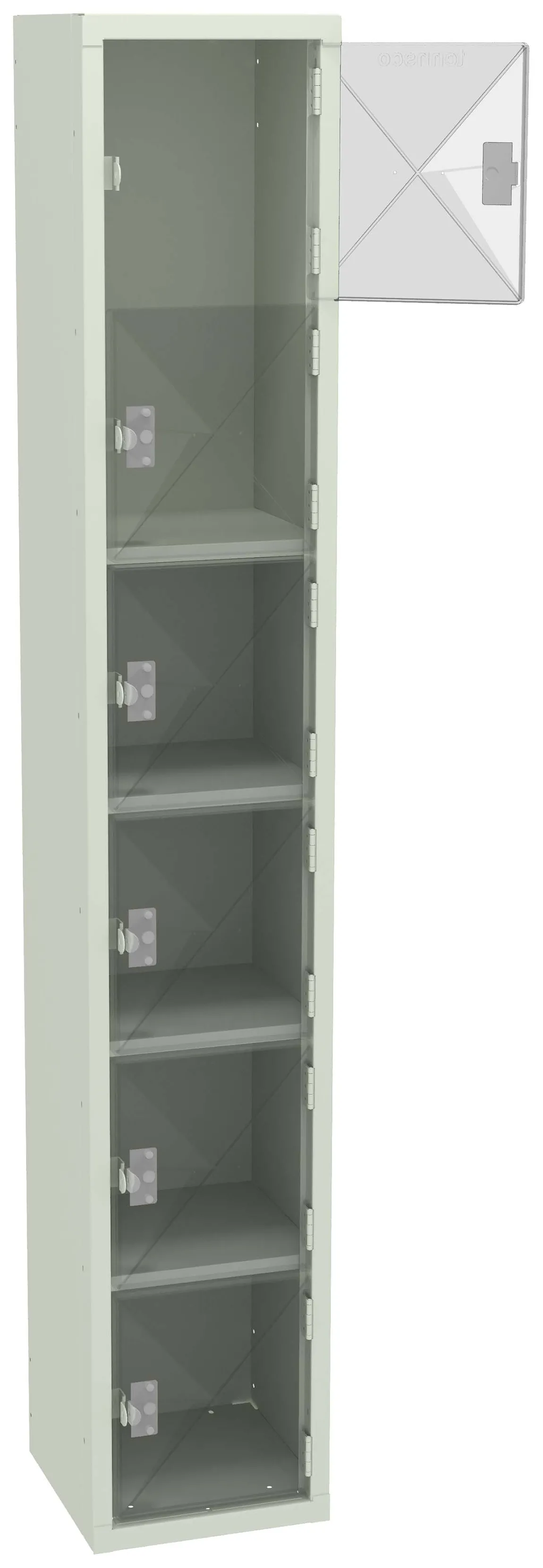 Six Clear Storage Lockers