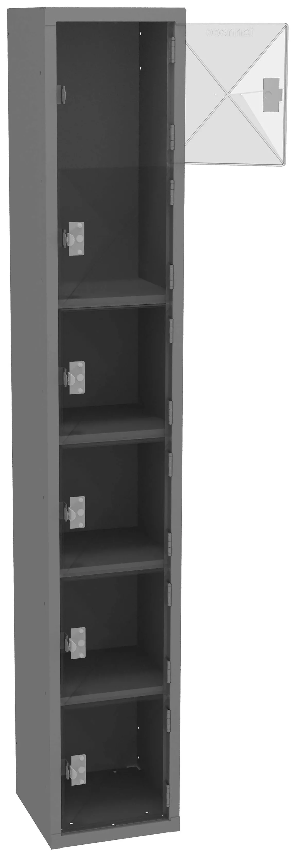 Six Clear Storage Lockers