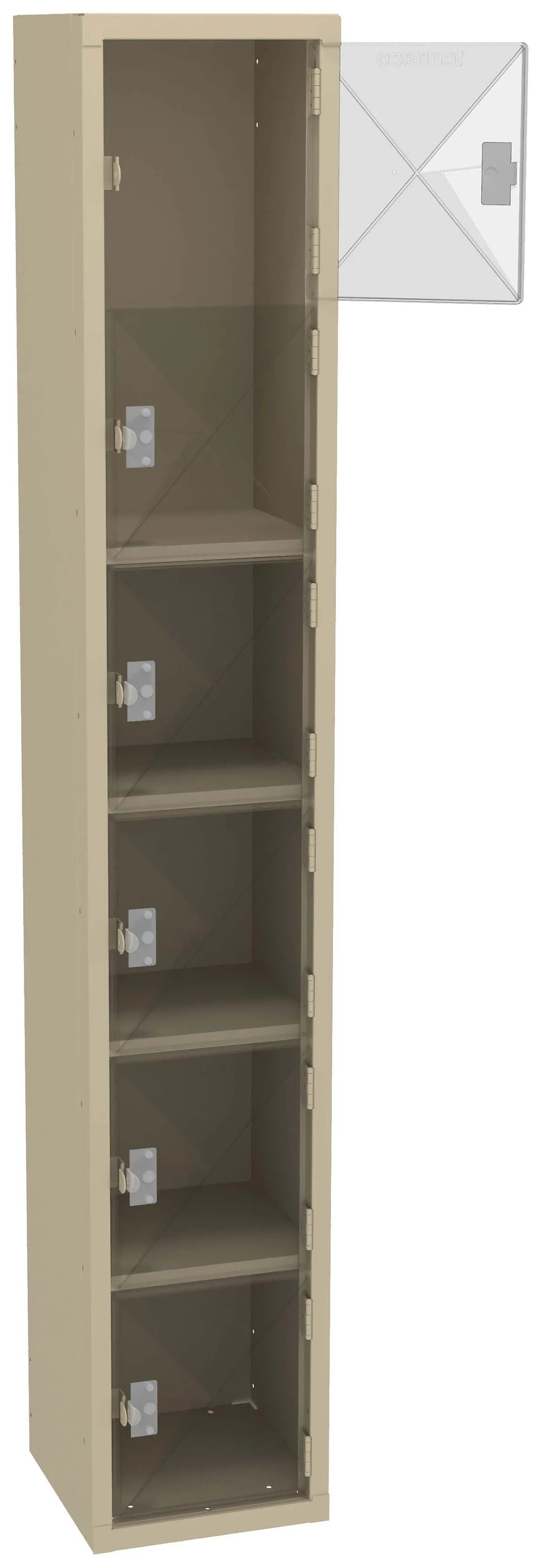 Six Clear Storage Lockers