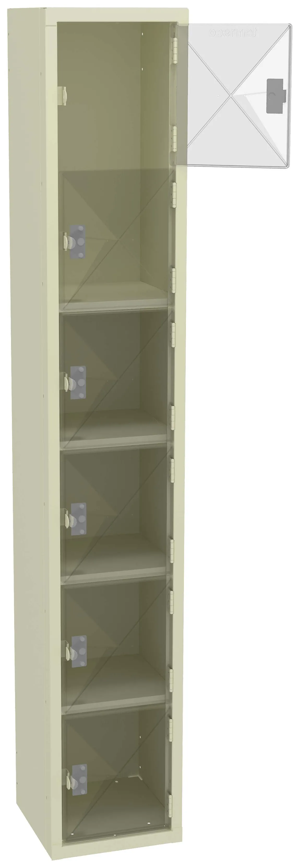 Six Clear Storage Lockers