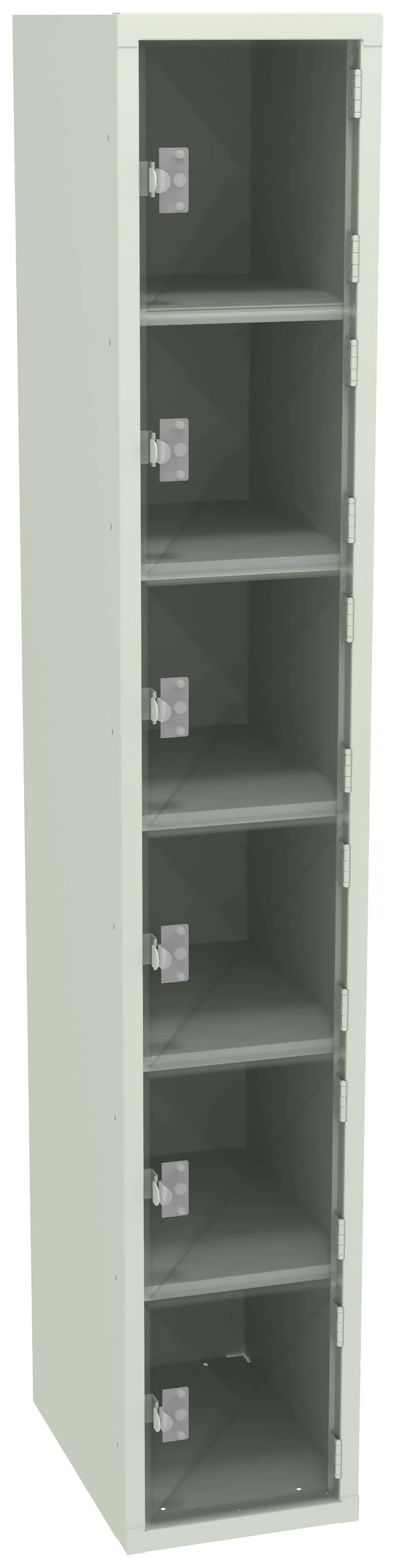 Six Clear Storage Lockers