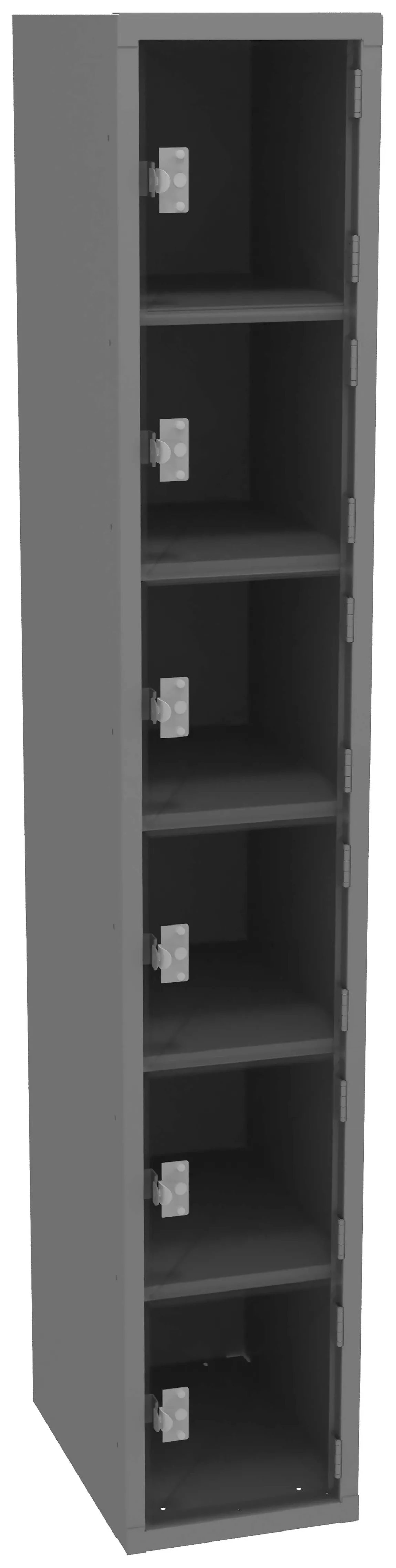 Six Clear Storage Lockers