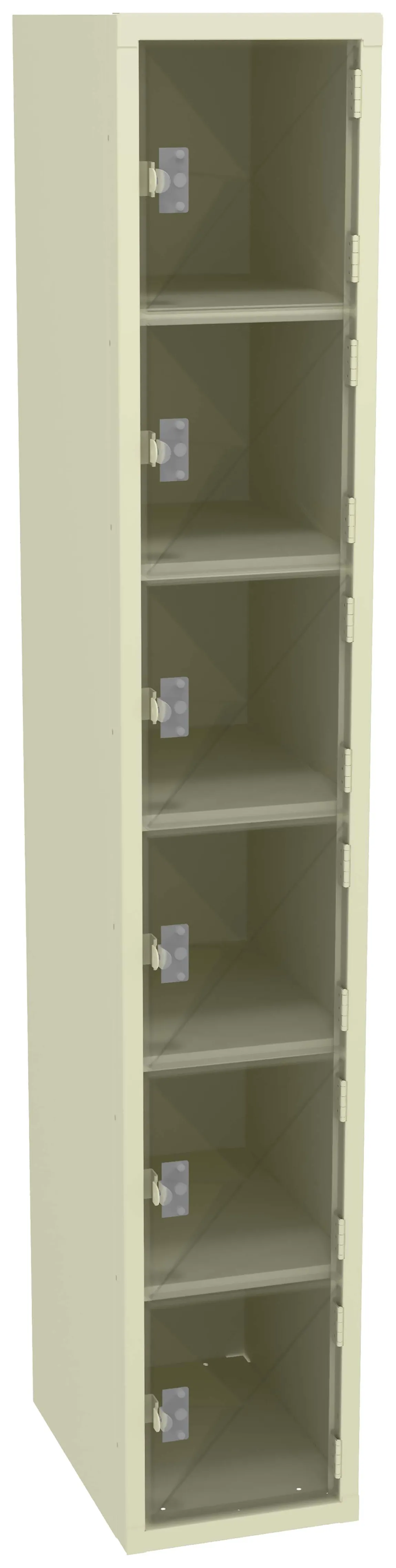 Six Clear Storage Lockers