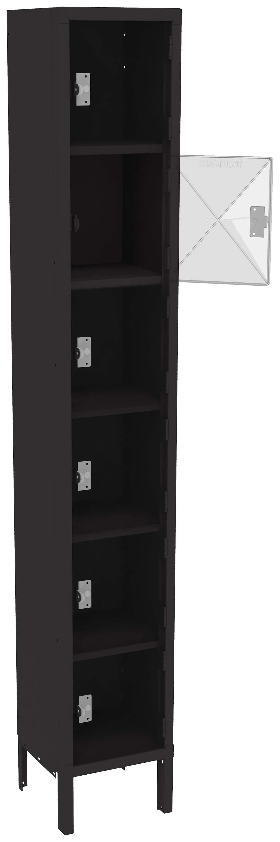 Six Clear Storage Lockers with Legs