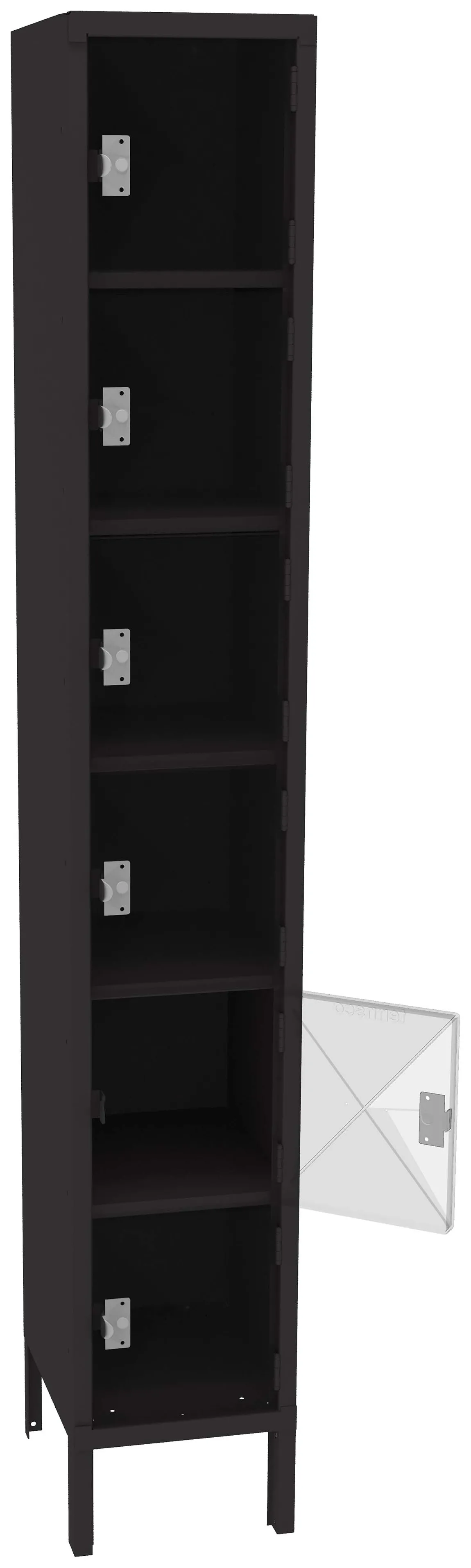 Six Clear Storage Lockers with Legs