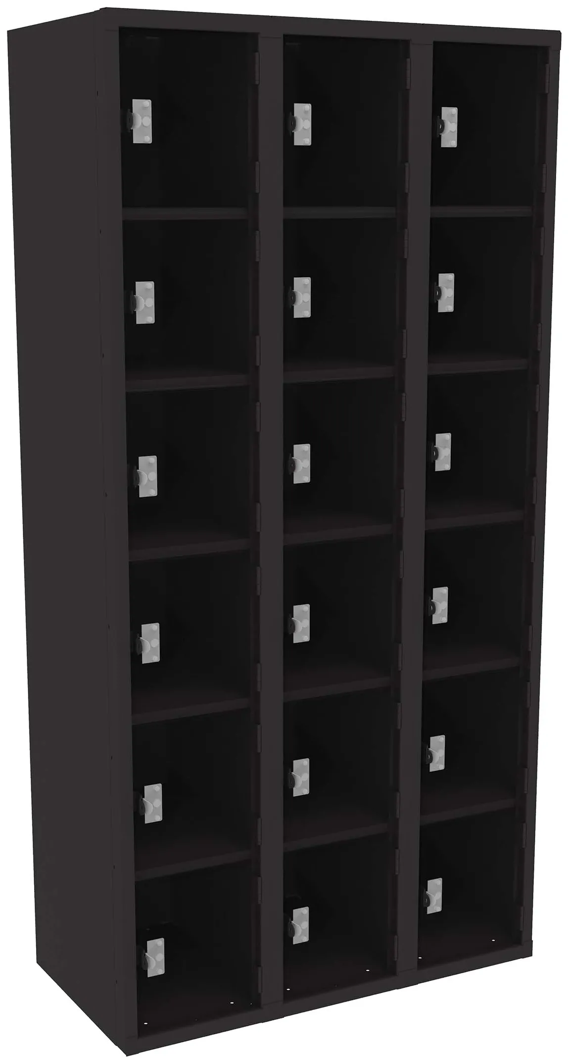 Eighteen Clear Storage Lockers