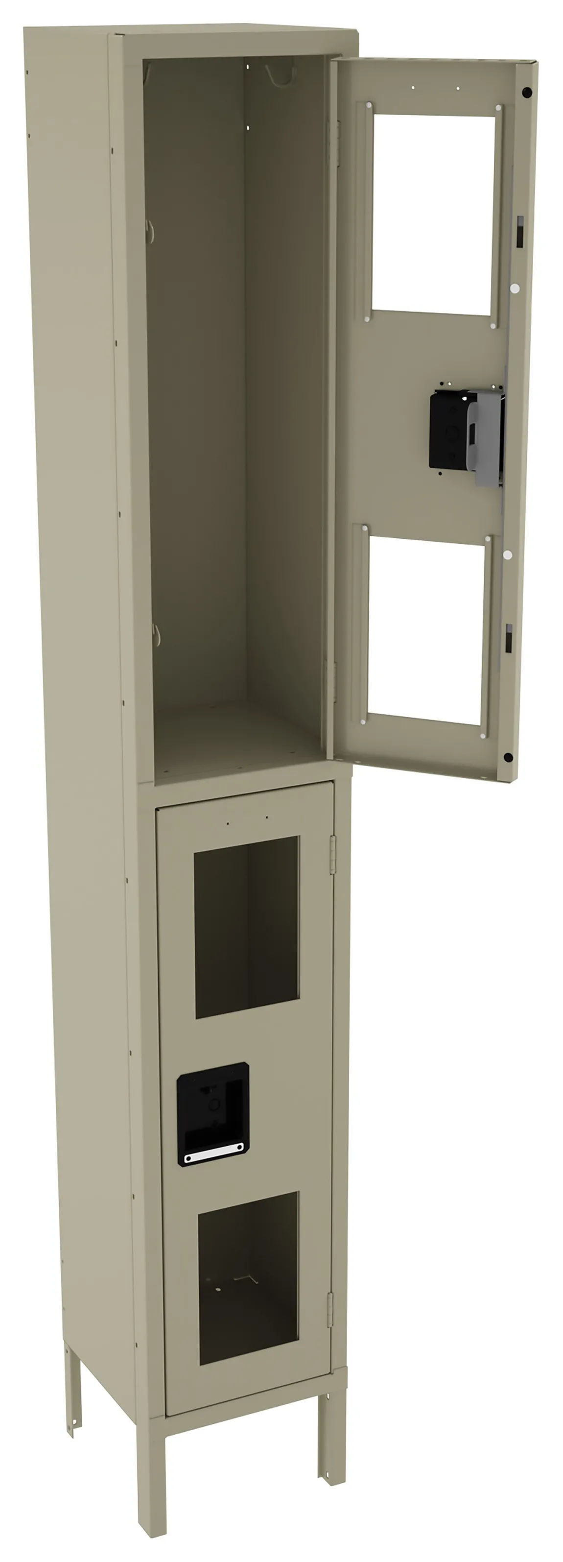 Dual-Tier Clear Lockers with Legs