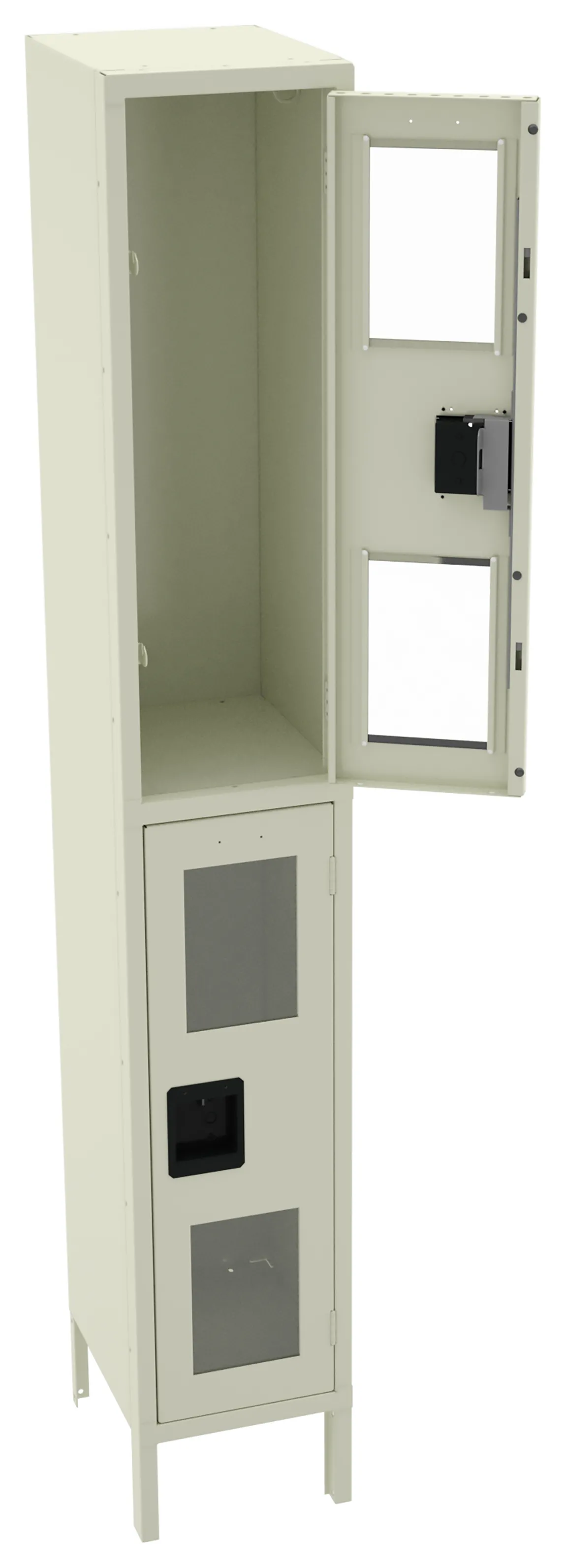 Dual-Tier Clear Lockers with Legs
