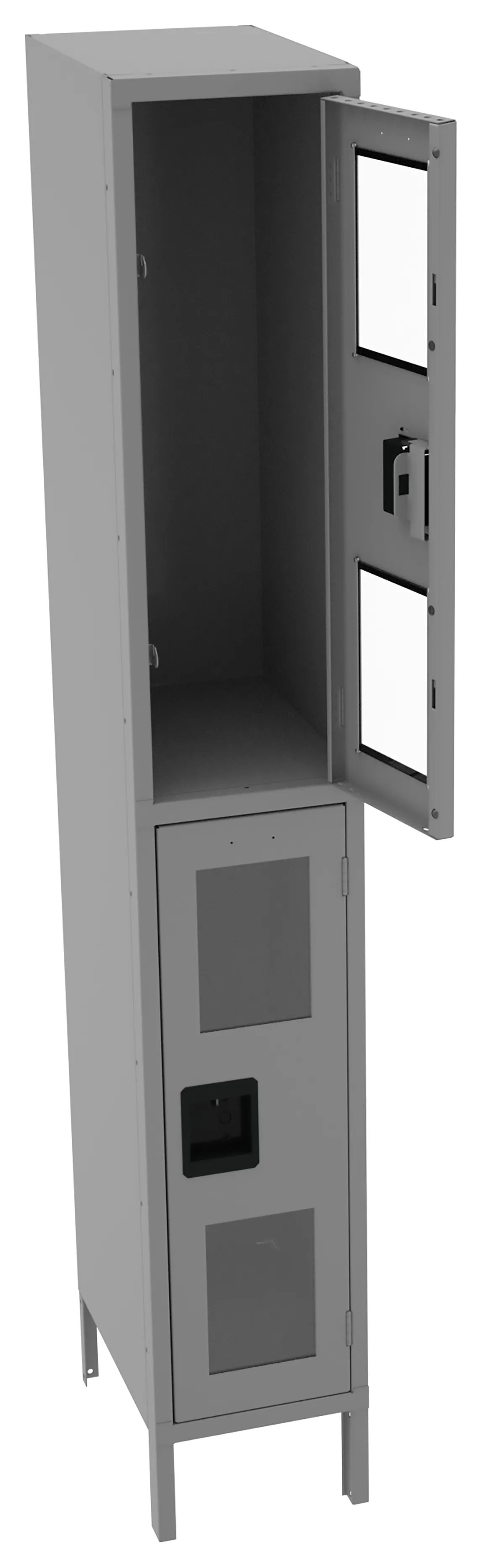 Dual-Tier Clear Lockers with Legs
