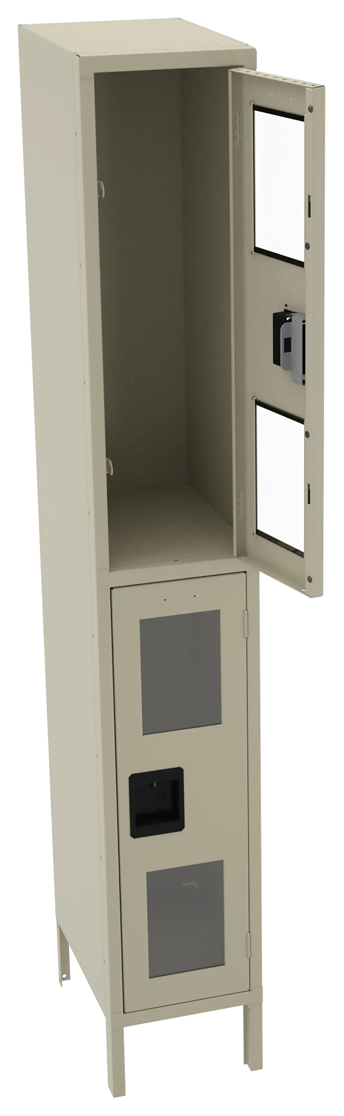 Dual-Tier Clear Lockers with Legs
