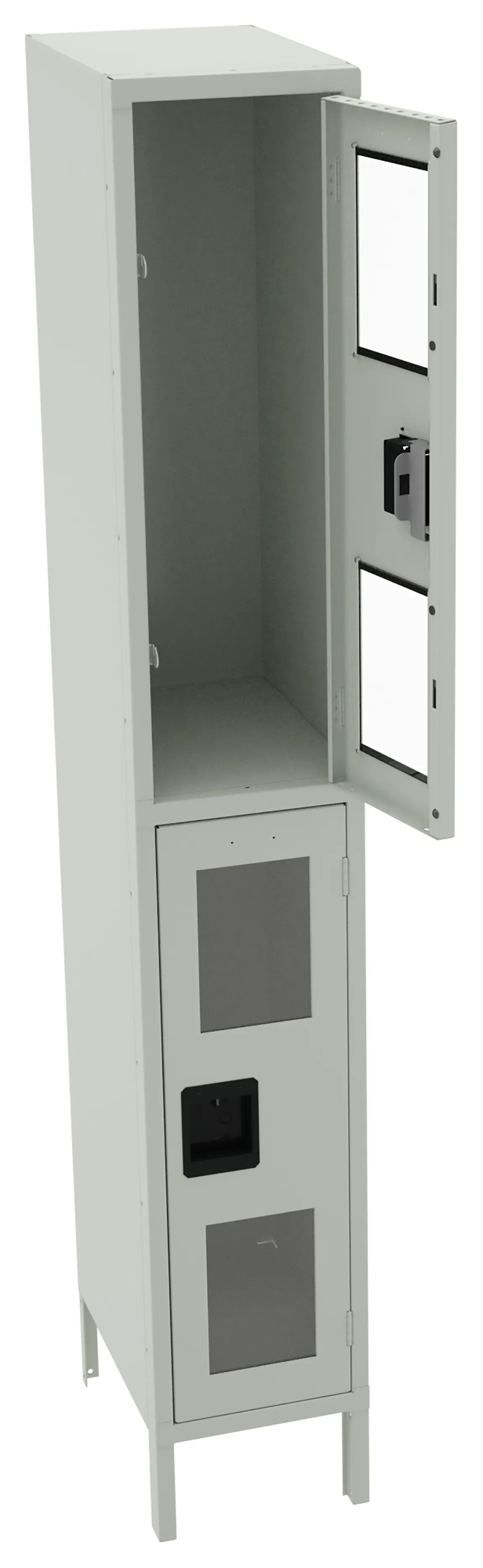 Dual-Tier Clear Lockers with Legs