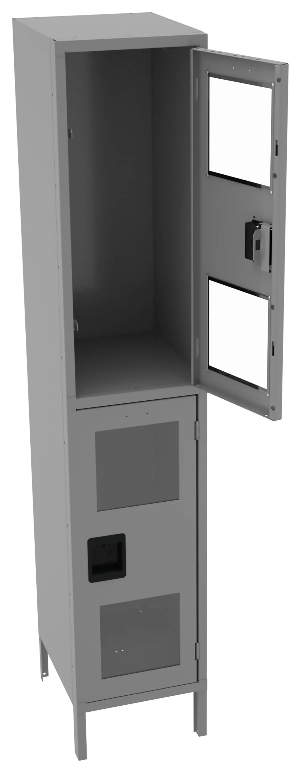 Dual-Tier Clear Lockers with Legs