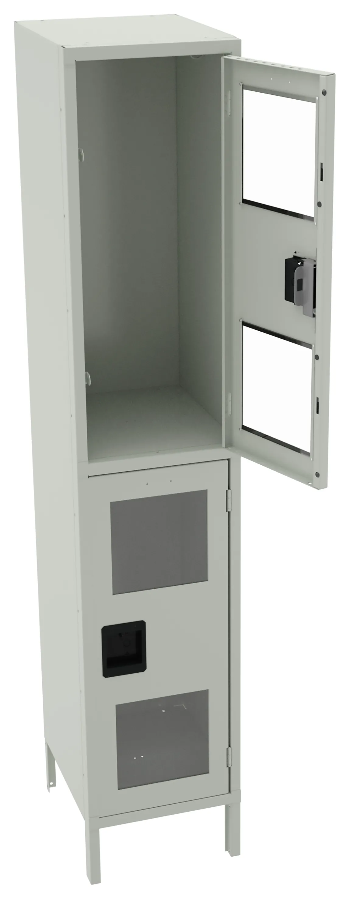 Dual-Tier Clear Lockers with Legs