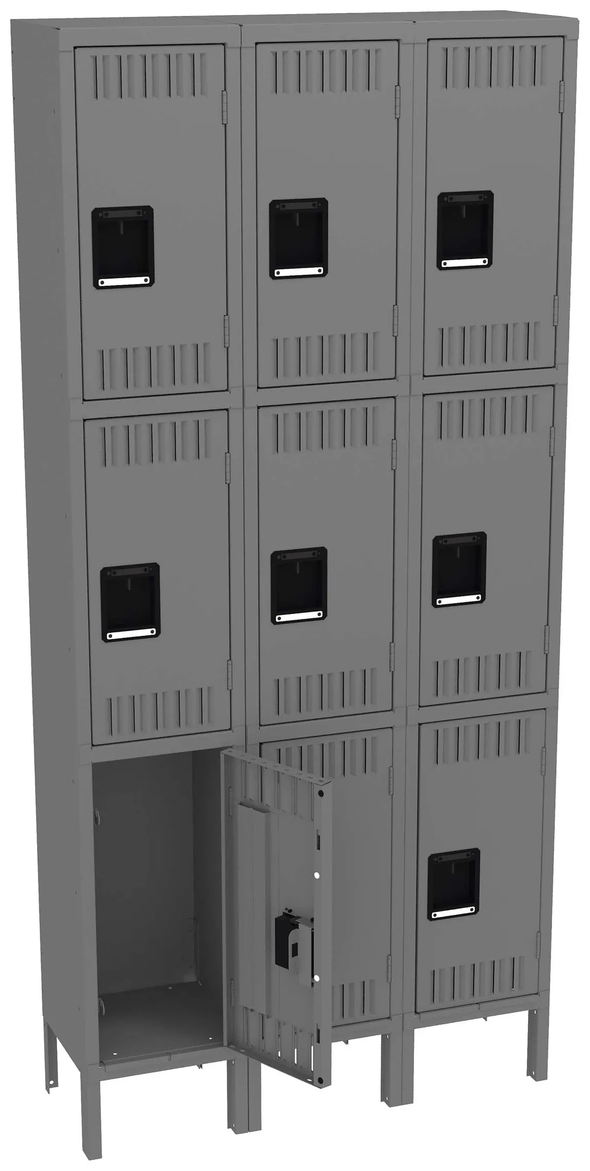 Triple Column Lockers with Legs