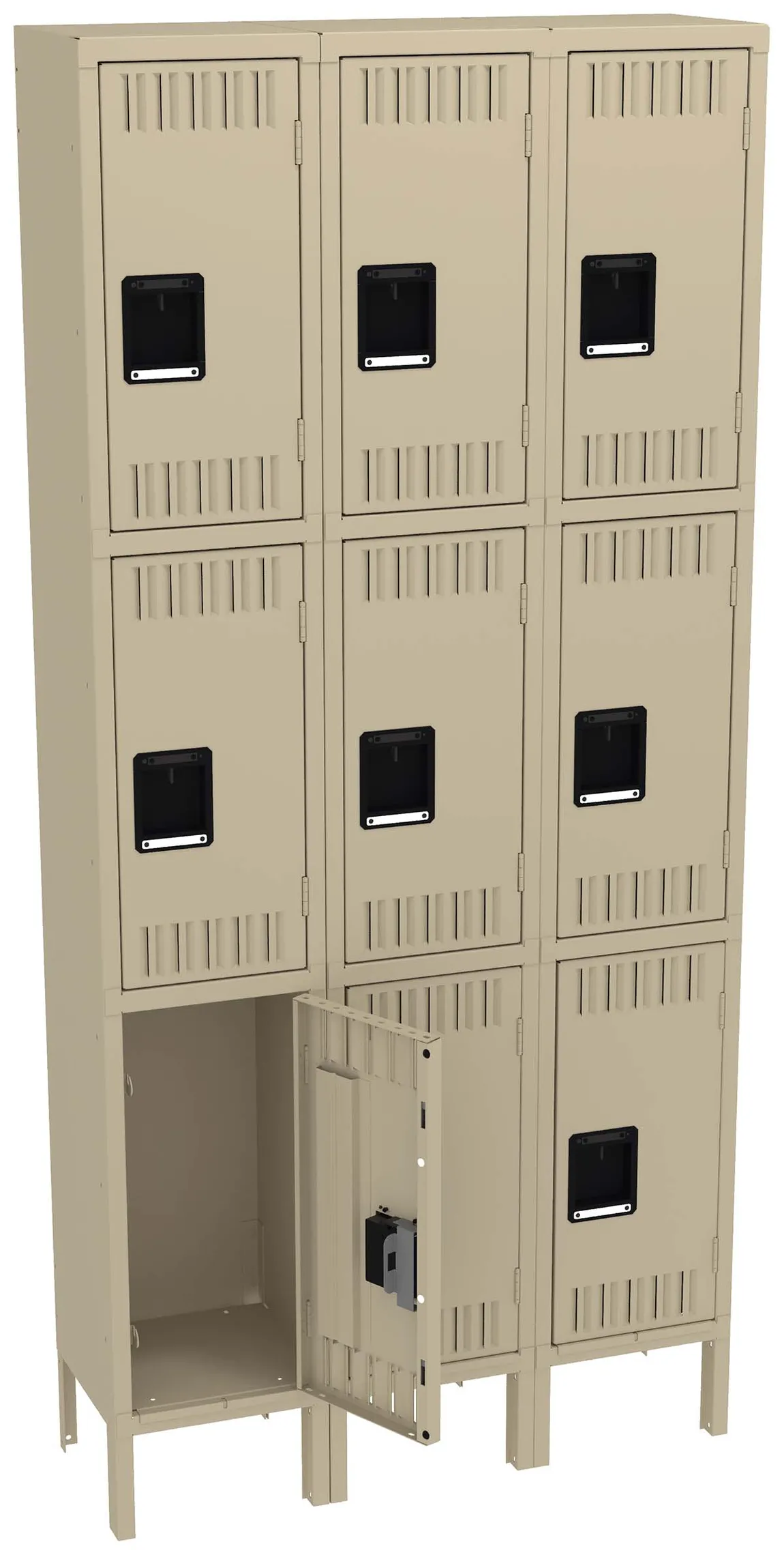 Triple Column Lockers with Legs