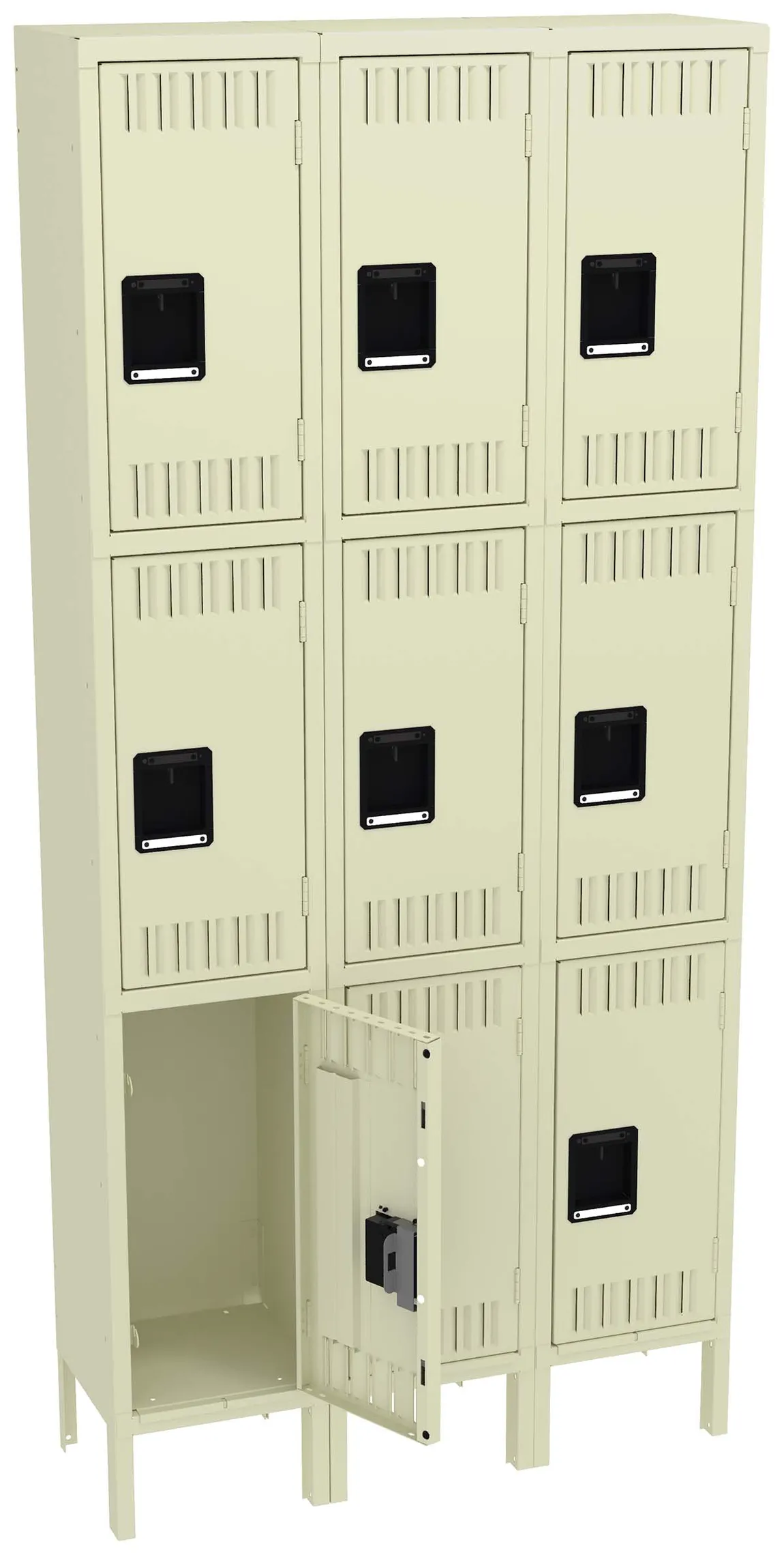 Triple Column Lockers with Legs