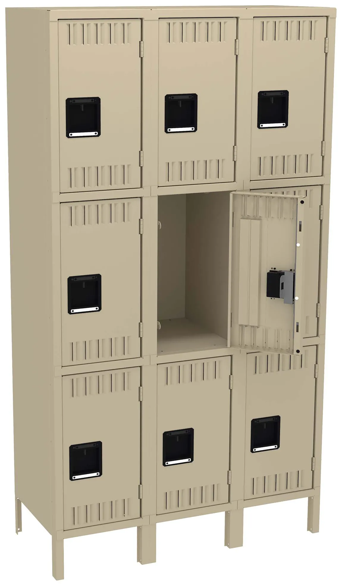 Triple Column Lockers with Legs