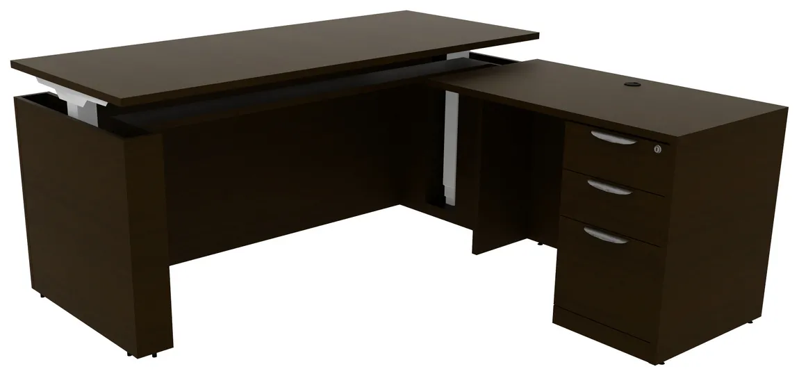 L Shaped Sit Stand Desk