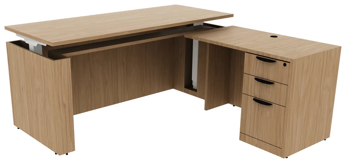 L Shaped Sit Stand Desk