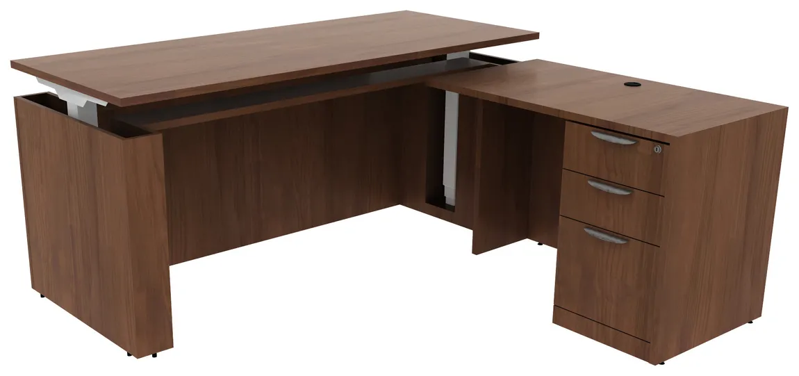 L Shaped Sit Stand Desk