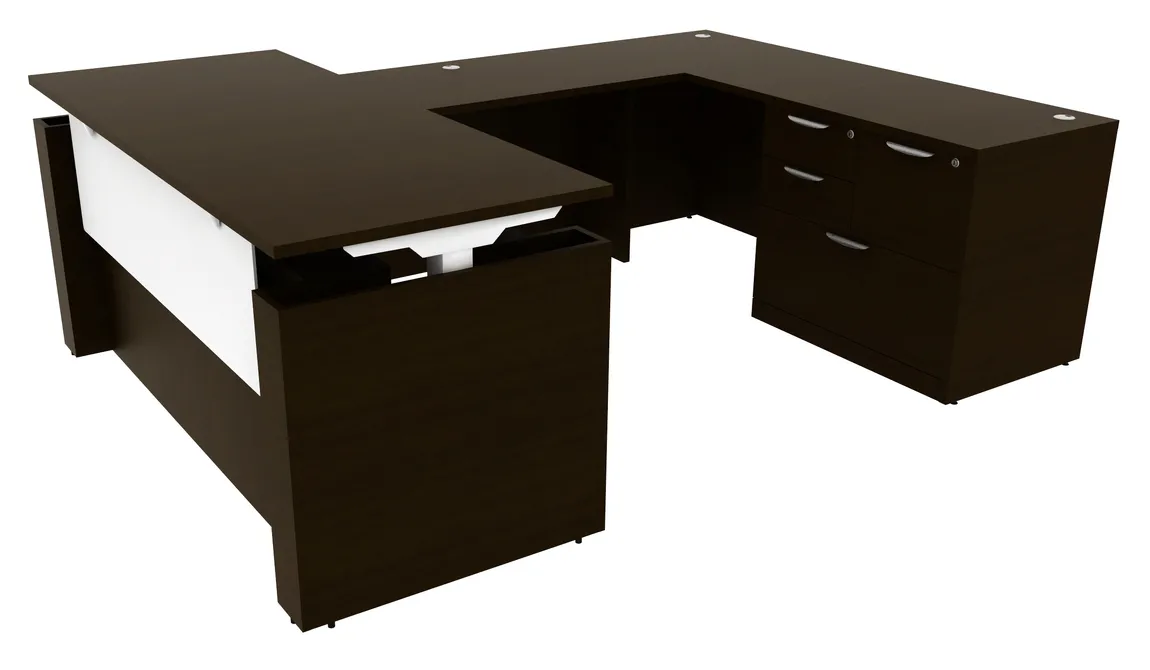 U Shaped Height Adjustable Desk