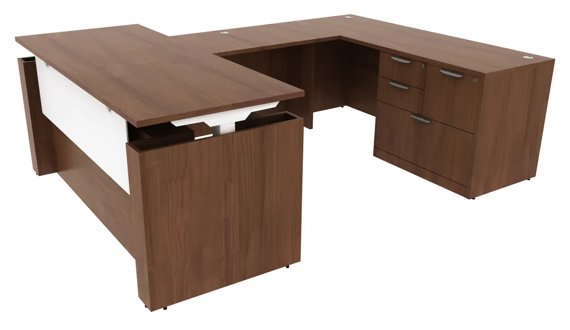 U Shaped Height Adjustable Desk