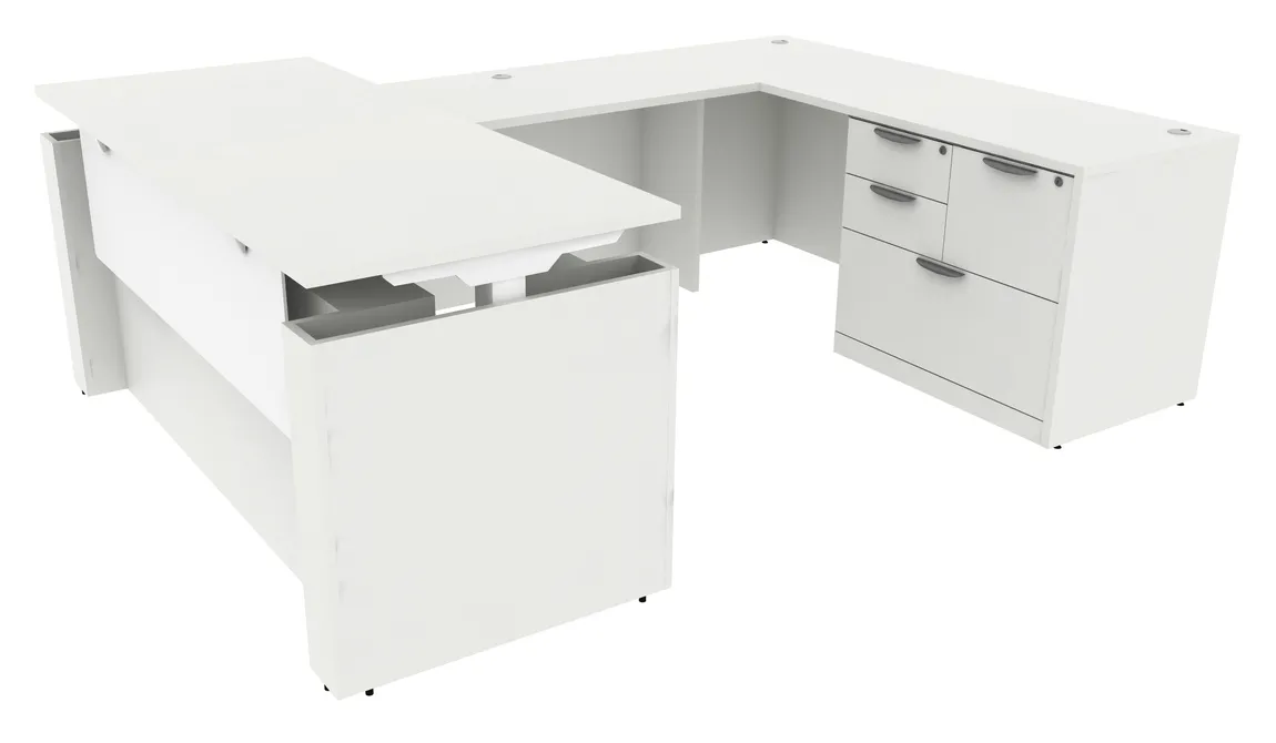 U Shaped Height Adjustable Desk