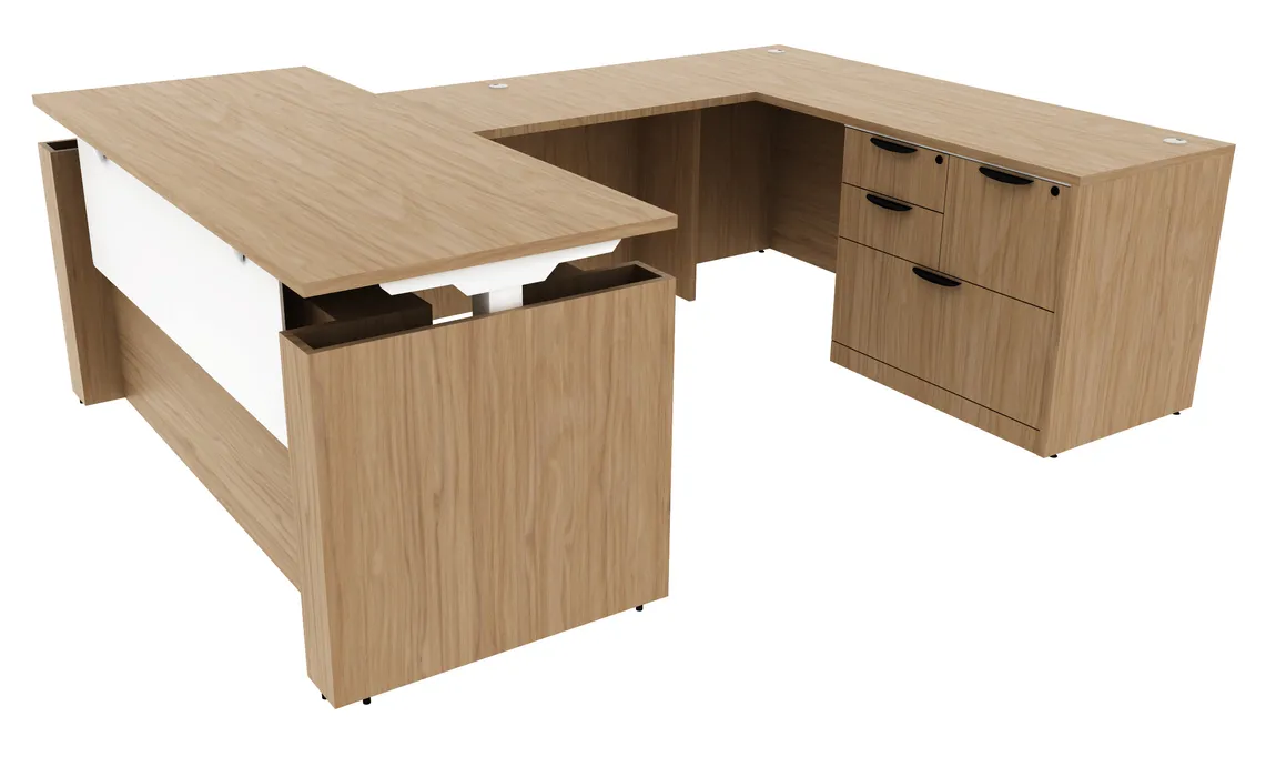 U Shaped Height Adjustable Desk