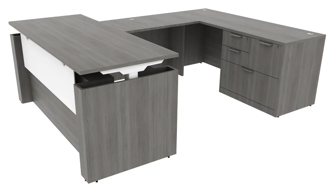 U Shaped Height Adjustable Desk
